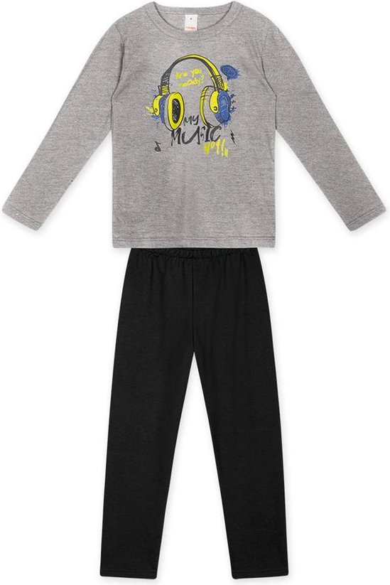 Conjunto Longo Moletom Infantil Masculino Cinza