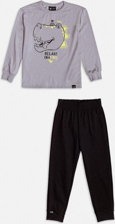 Imagem principal Conjunto Manga Longa Cinza do T-Rex Cinza Youccie Youccie