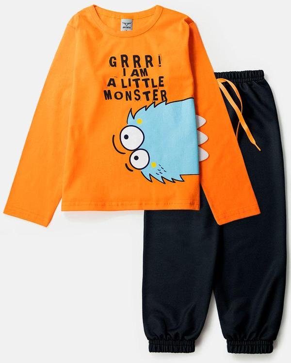 Imagem principal Conjunto Masculino a Little Monster Laranja Keki Boys Keki Boys