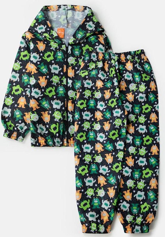 Imagem principal Conjunto Masculino Corta Vento Monstrinhos Preto Torrox Torrox