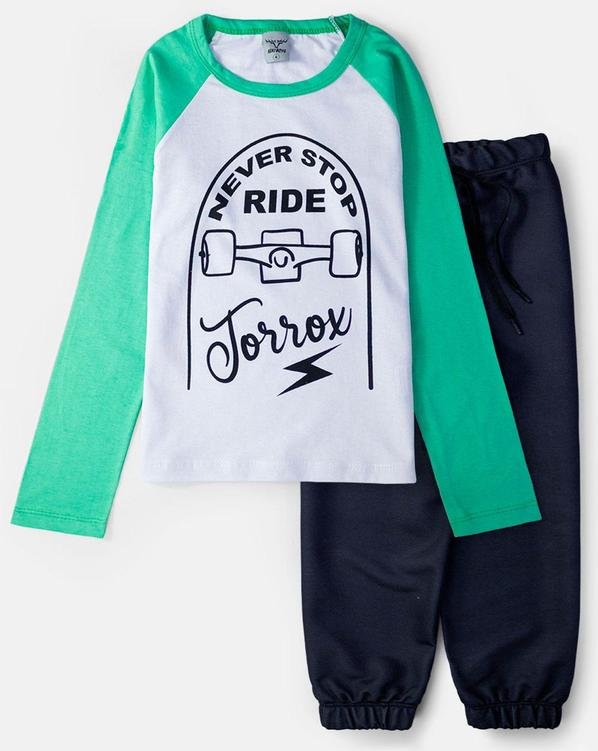 Imagem principal Conjunto Masculino Never Stop Branco Keki Boys Keki Boys