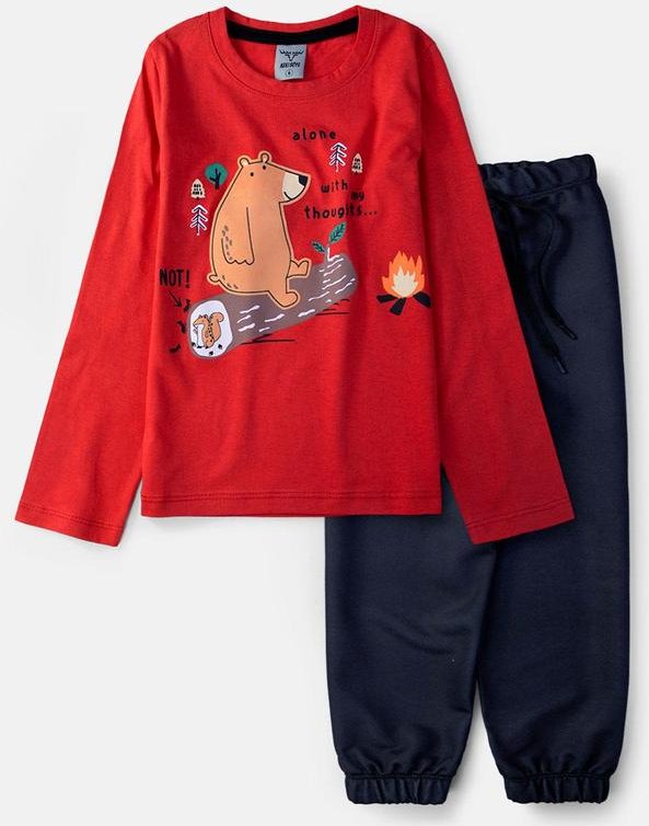 Imagem principal Conjunto Masculino Urso Alone Vermelho