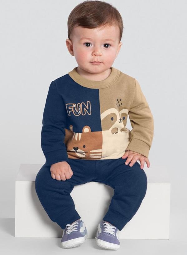 Imagem principal Conjunto Menino de Bichinhos Azul Brandili Brandili