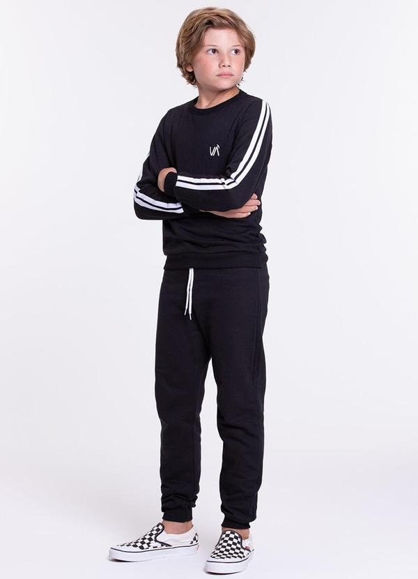 Imagem principal Conjunto Moletom Infantil Detalhe Faixas Preto VIDA COSTEIRA VIDA COSTEIRA