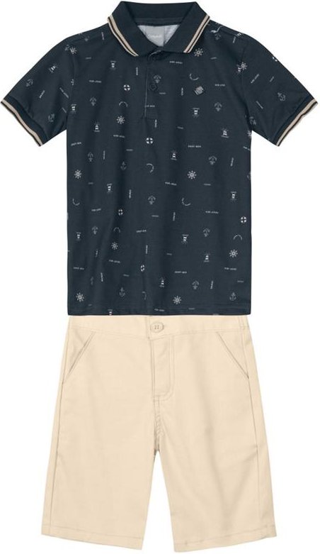 Imagem principal Conjunto Polo Infantil Menino Cinza Brandili Mundi Brandili Mundi