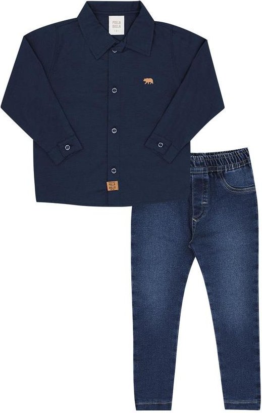 Imagem principal Conjunto Primeiros Passos Tricoline Marinho Pulla Bulla Pulla Bulla