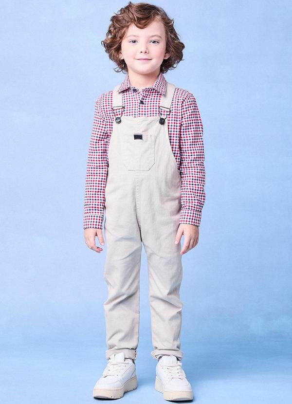 Imagem principal Jardineira de Sarja Bege Amarelo Youccie Youccie