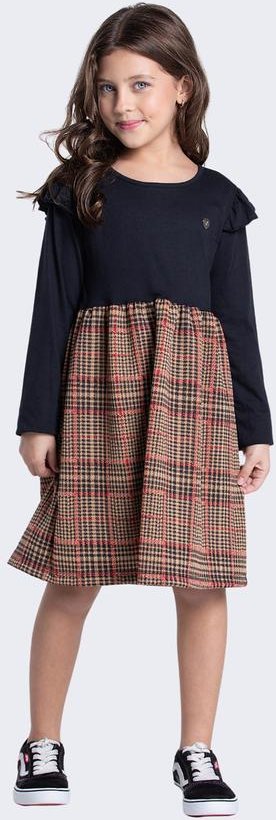 Imagem principal Vestido Infantil Jacquard Xadrez com Babadinhos VIDA COSTEIRA VIDA COSTEIRA