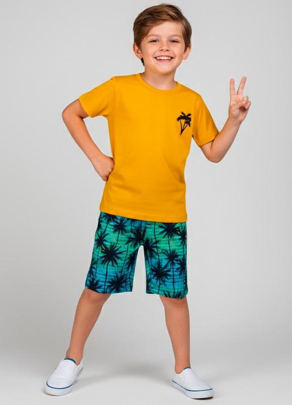 Imagem principal Conj Inf Masc Palmeira Amarelo Turminha Turminha
