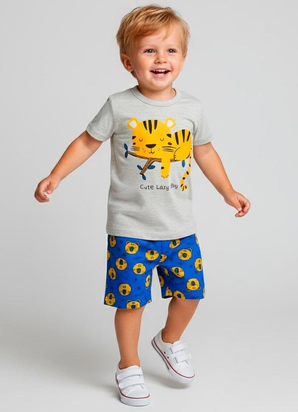 Imagem principal Conj Inf Masc Tigre Cinza Turminha Turminha