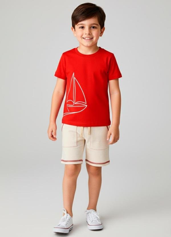 Imagem principal Conj Inf Masc Veleiro Vermelho Turminha Turminha