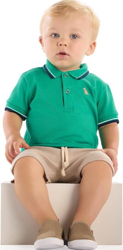 Imagem principal Conjunto Bebê Camisa Polo Bermuda Quimby Verde Quimby