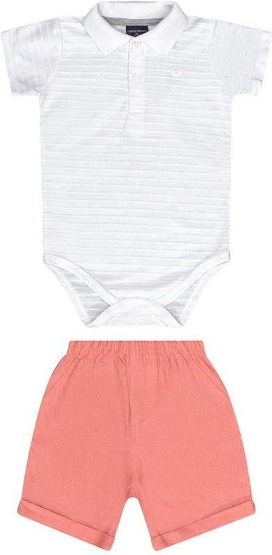 Conjunto Bebê com Body e Bermuda Branco