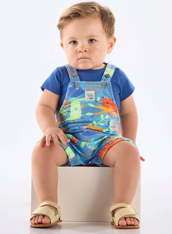 Imagem principal Conjunto Bebê com Jardineira e Body Up Baby Azul Up Baby