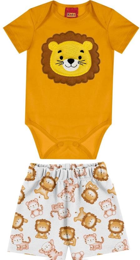 Imagem principal Conjunto Bebê Menino Leão Amarelo Kyly Kyly