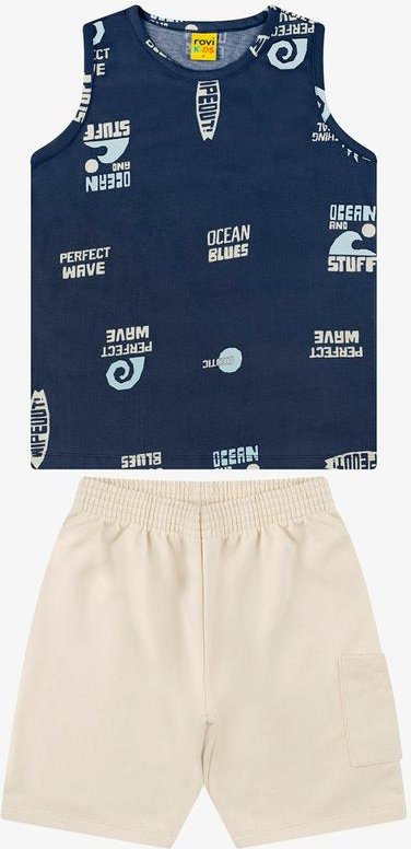 Imagem principal Conjunto Bermuda com Machão Masculino Azul Rovi Kids Rovi Kids