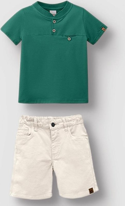 Imagem principal Conjunto Camisa com Botões Menino Verde Carinhoso Carinhoso