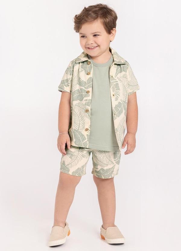 Imagem principal Conjunto Camisa e Bermuda com Linho Verde Alakazoo Alakazoo