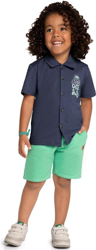 Imagem principal Conjunto Camisa e Bermuda Listra Azul Marlan Marlan