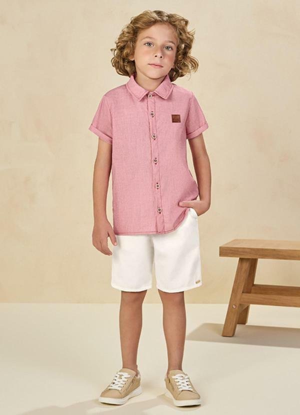 Imagem principal Conjunto Camisa em Tricoline e Bermuda Vermelho Ioluig Ioluig