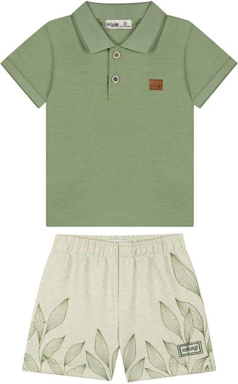Imagem principal Conjunto Camisa Polo e Bermuda Moletinho Verde Ioluig Ioluig