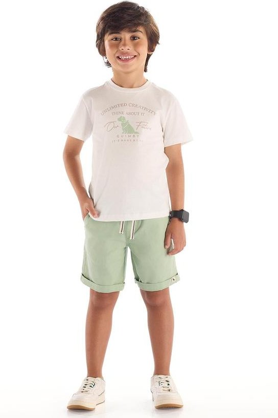 Imagem principal Conjunto Camiseta Bermuda Ajustável Quimby Branco Quimby