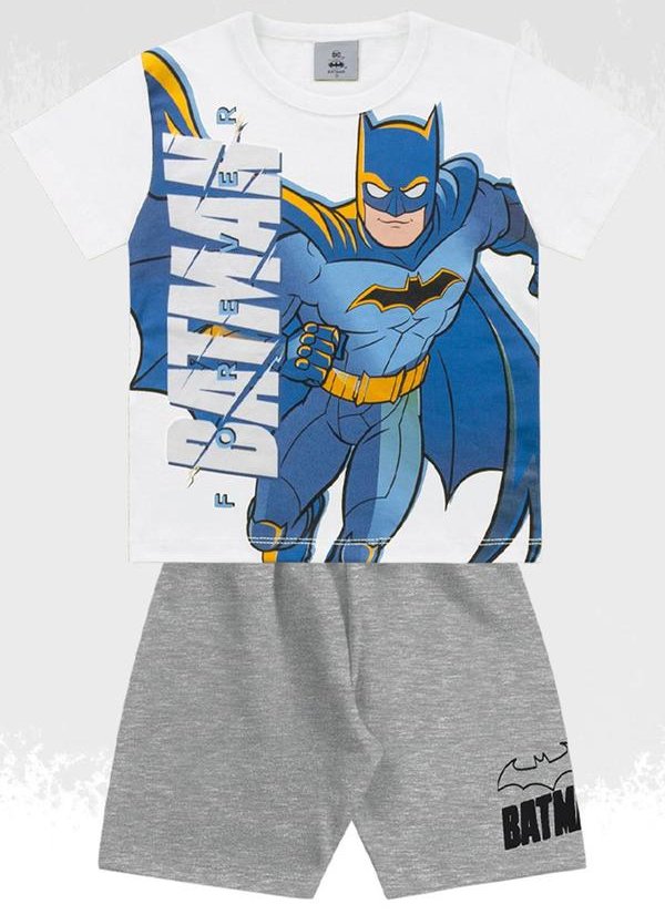 Imagem principal Conjunto Camiseta/Bermuda Batman Branco Batman