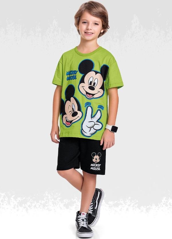 Imagem principal Conjunto Camiseta/Bermuda Mickey Mouse Preto Fakini Kids Fakini Kids