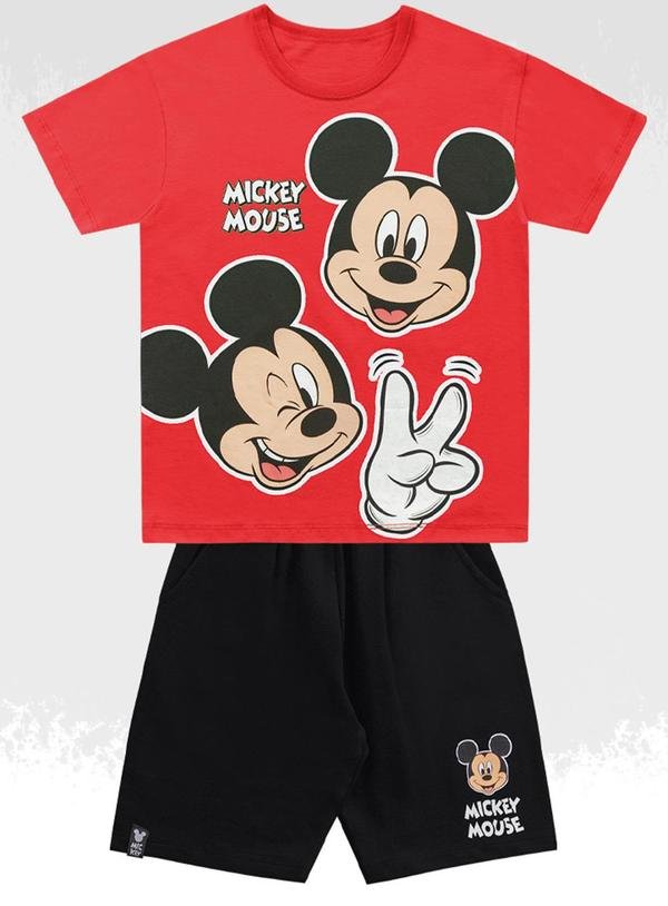 Imagem principal Conjunto Camiseta/Bermuda Mickey Mouse Vermelho Fakini Kids Fakini Kids