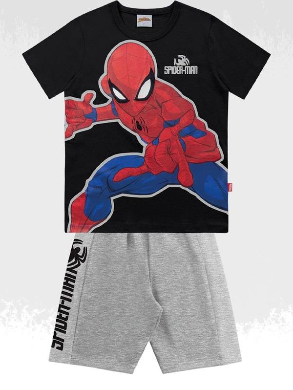 Imagem principal Conjunto Camiseta/Bermuda Spider-Man Preto Fakini Kids Fakini Kids