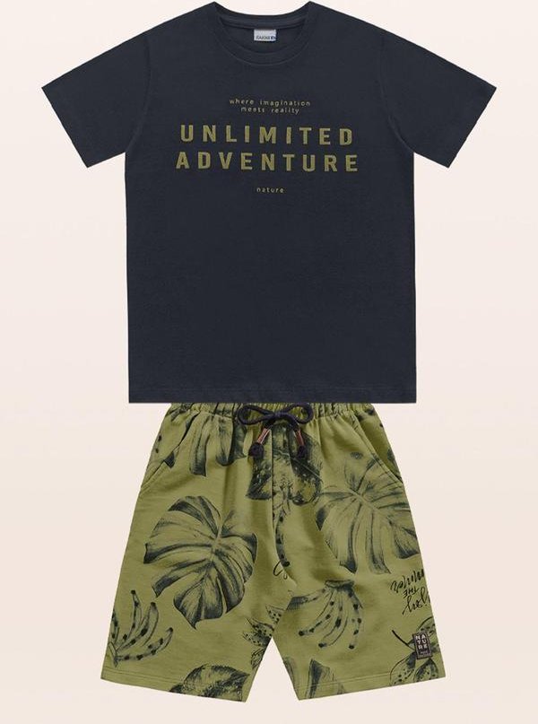 Imagem principal Conjunto Camiseta/Bermuda Verde Fakini Kids Fakini Kids