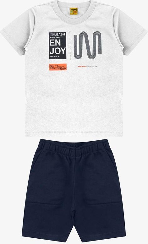 Imagem principal Conjunto Camiseta com Bermuda Masculino Branco Rovi Kids Rovi Kids