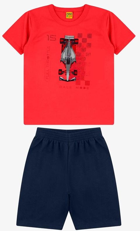 Imagem principal Conjunto Camiseta com Bermuda Masculino Vermelho Rovi Kids Rovi Kids