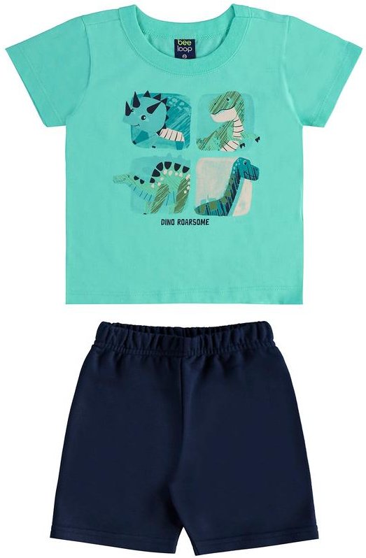 Imagem principal Conjunto Camiseta Dino Bermuda Bee Loop Verde Bee Loop