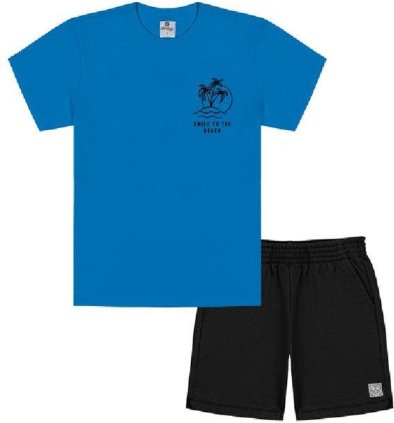 Imagem principal Conjunto Camiseta e Bermuda Azul Azul e Preto Abrange Abrange