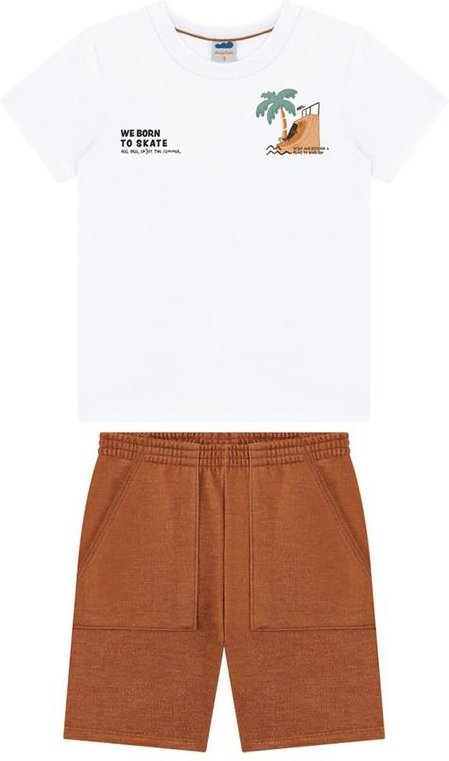 Imagem principal Conjunto Camiseta e Bermuda Branco Marlan Marlan