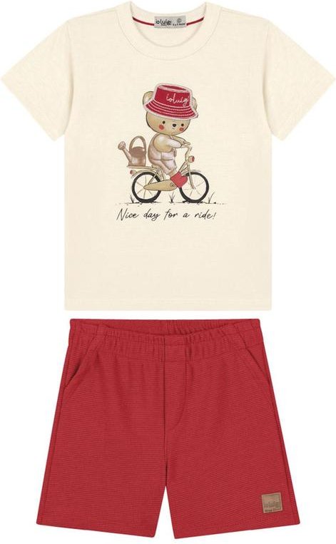 Imagem principal Conjunto Camiseta e Bermuda Creme Ioluig Ioluig