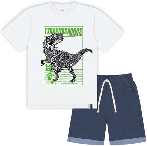Imagem principal Conjunto Camiseta e Bermuda Dino Multicores Abrange Abrange