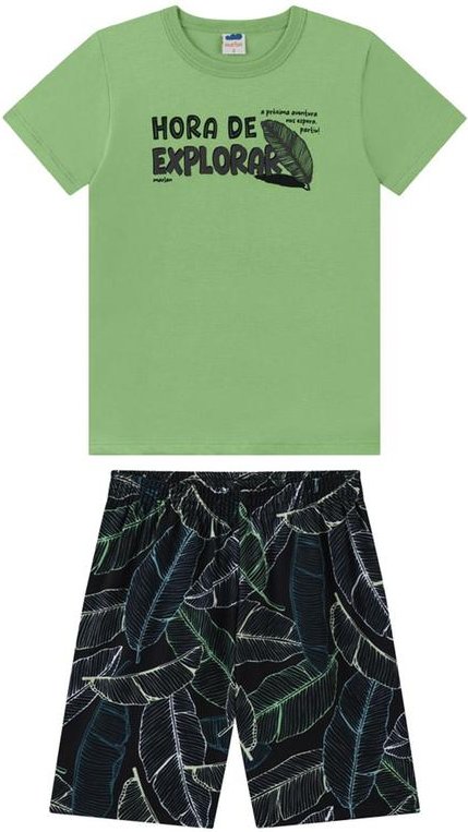 Imagem principal Conjunto Camiseta e Bermuda em Microfibra Verde Marlan Marlan