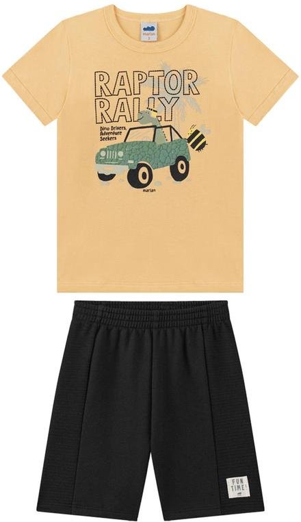 Imagem principal Conjunto Camiseta e Bermuda em Moletinho Laranja Marlan Marlan