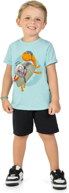 Imagem principal Conjunto Camiseta e Bermuda em Moletinho Verde Marlan Marlan