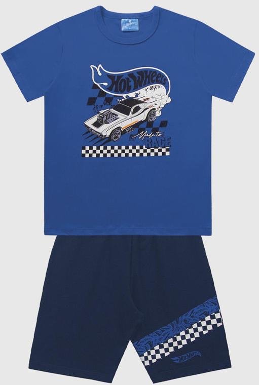 Imagem principal Conjunto Camiseta e Bermuda Hot Wheels Azul Fakini Kids Fakini Kids