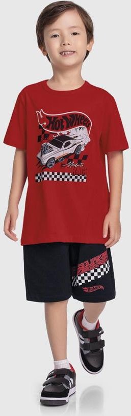 Imagem principal Conjunto Camiseta e Bermuda Hot Wheels Vermelho Fakini Kids Fakini Kids