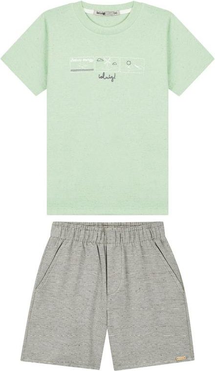 Imagem principal Conjunto Camiseta e Bermuda Listras Verde Ioluig Ioluig