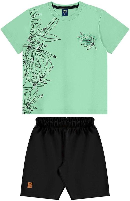 Imagem principal Conjunto Camiseta e Bermuda Menino Verde Bee Loop Bee Loop