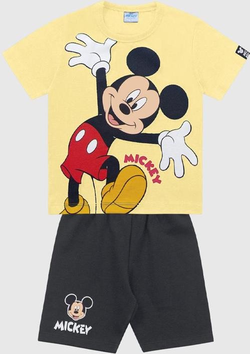 Imagem principal Conjunto Camiseta e Bermuda Mickey Amarelo Fakini Kids Fakini Kids