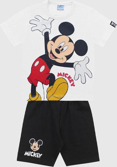 Imagem principal Conjunto Camiseta e Bermuda Mickey Branco Fakini Kids Fakini Kids