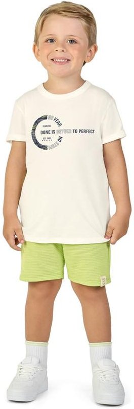 Imagem principal Conjunto Camiseta e Bermuda Moletinho Bege Marlan Marlan