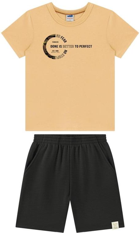 Imagem principal Conjunto Camiseta e Bermuda Moletinho Laranja Marlan Marlan