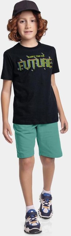 Imagem principal Conjunto Camiseta e Bermuda Preto Fakini Kids Fakini Kids